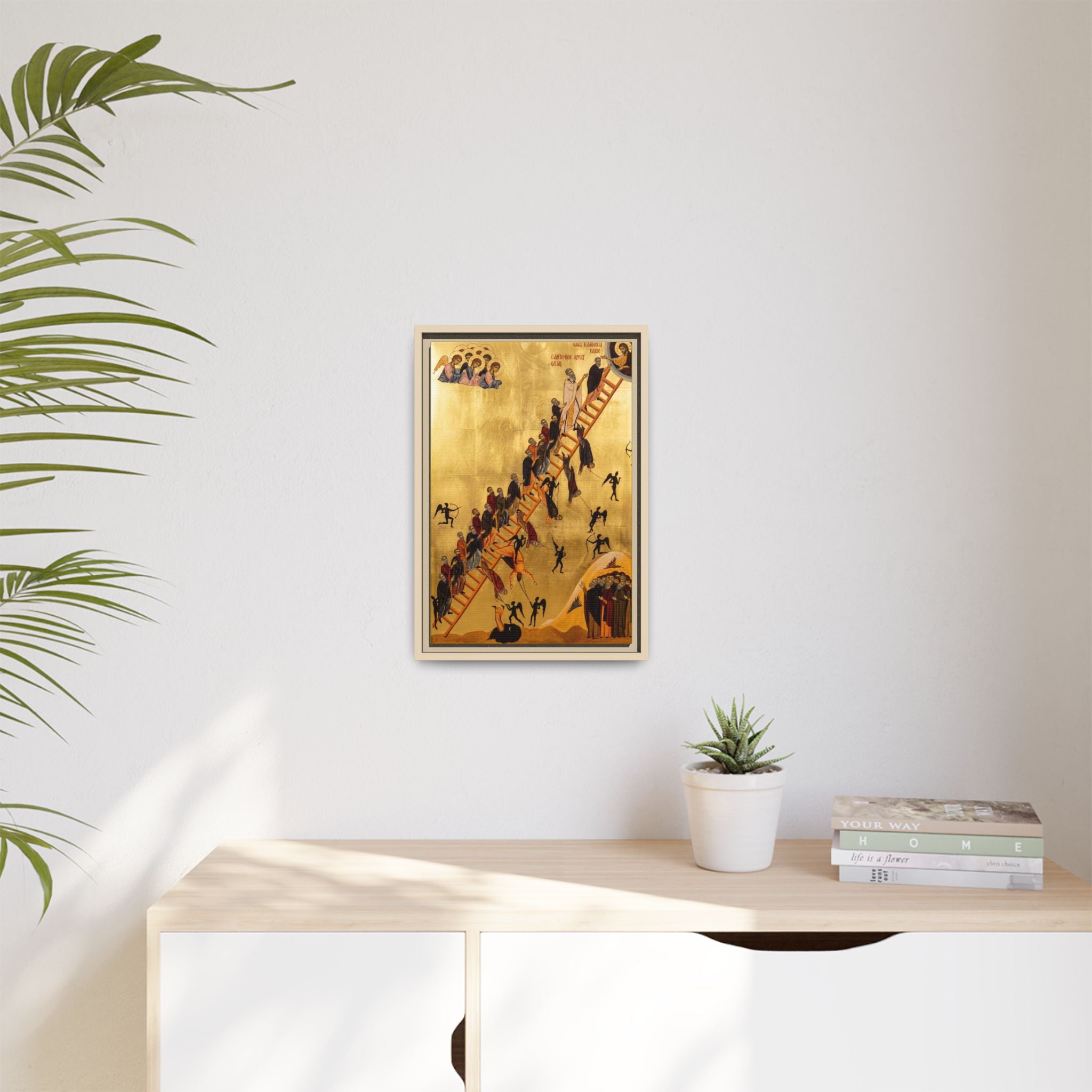 The Ladder of Divine Ascent Framed Canvas Icon