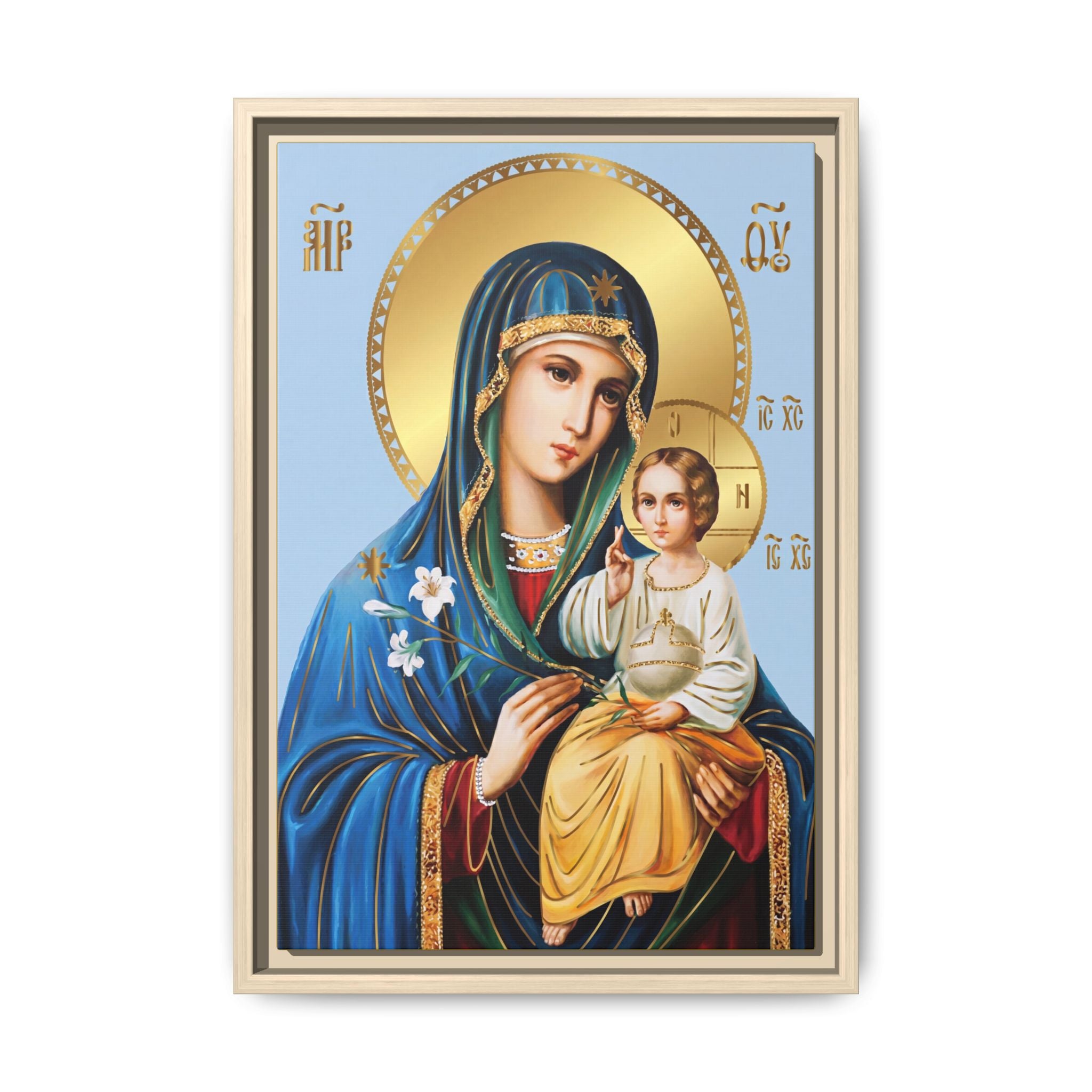 Theotokos Eternal Bloom Framed Canvas Icon