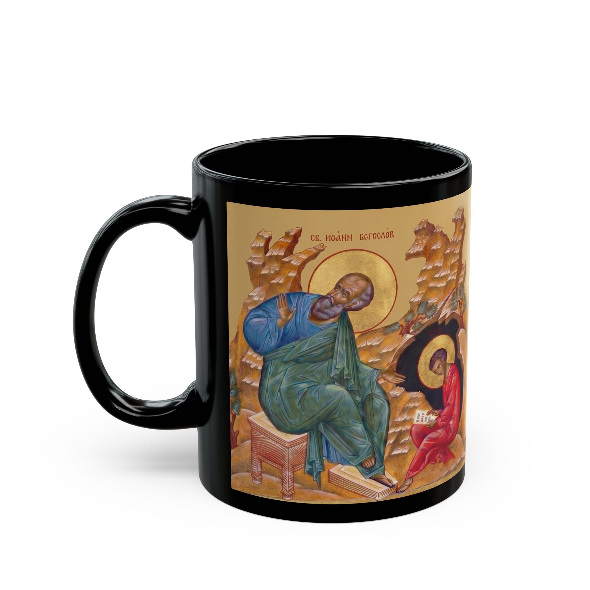Saint John the Evangelist Orthodox Christian Black Coffee Mug — Orthodox Christian Gift