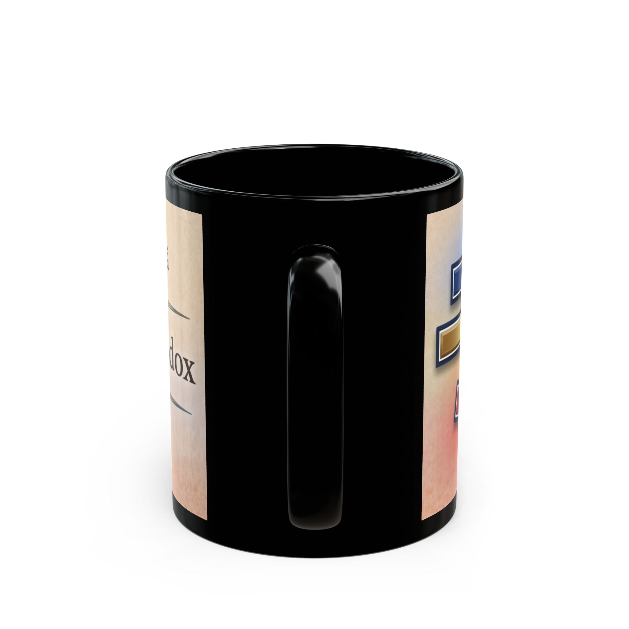 Romanian Orthodox Christian Black Coffee Mug — Orthodox Faith Gift