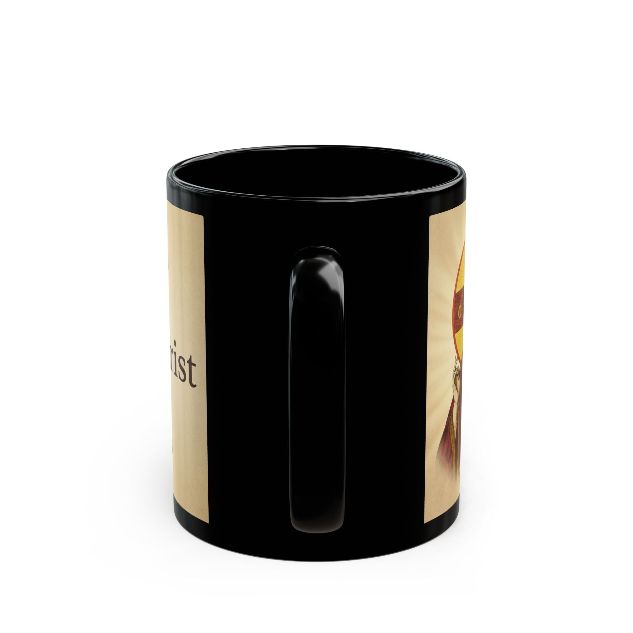 Lord Jesus Christ Blessing Orthodox Christian Black Coffee Mug — Orthodox Faith Gift