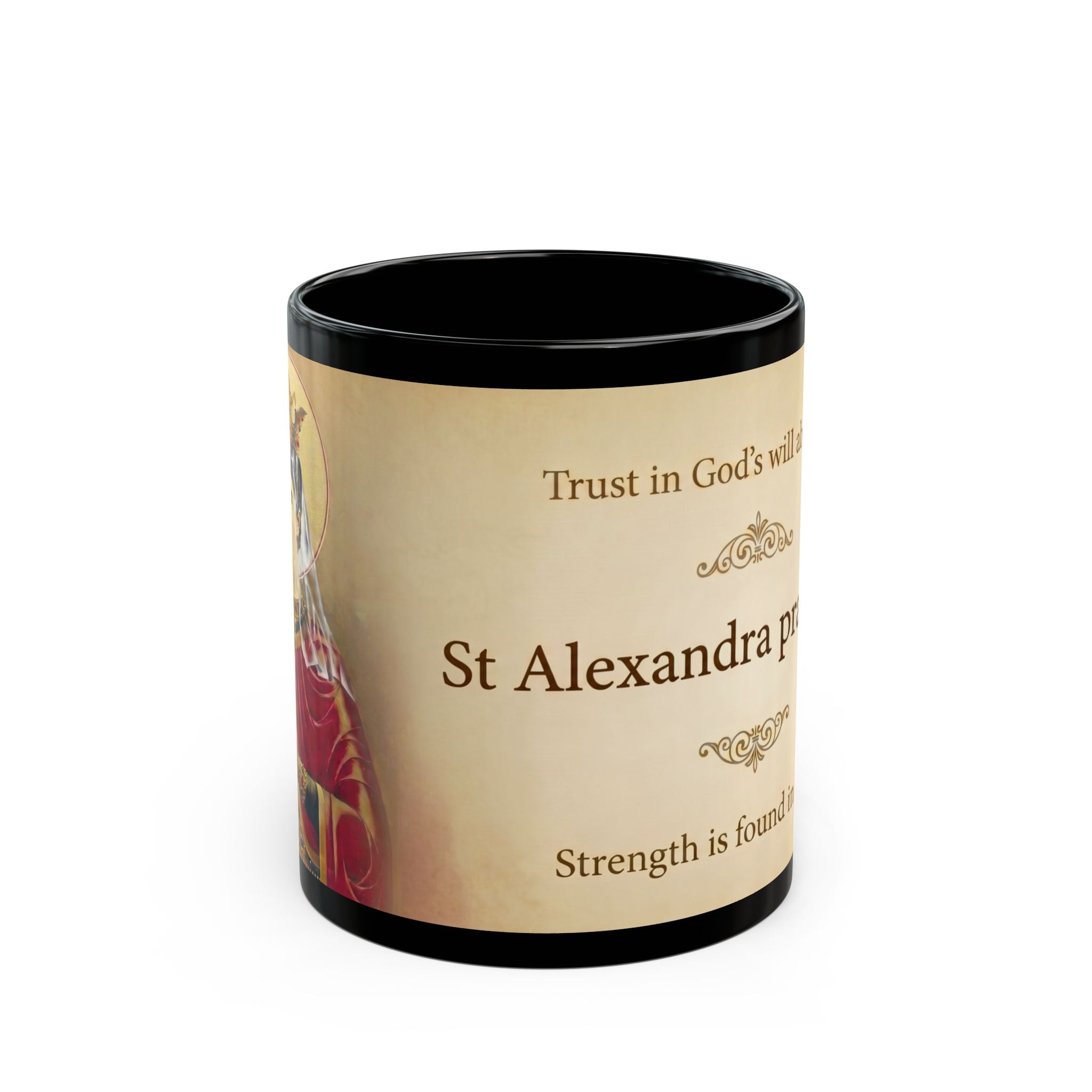 Saint Alexandra Feodorovna Orthodox Christian Black Coffee Mug — Orthodox Christian Mug