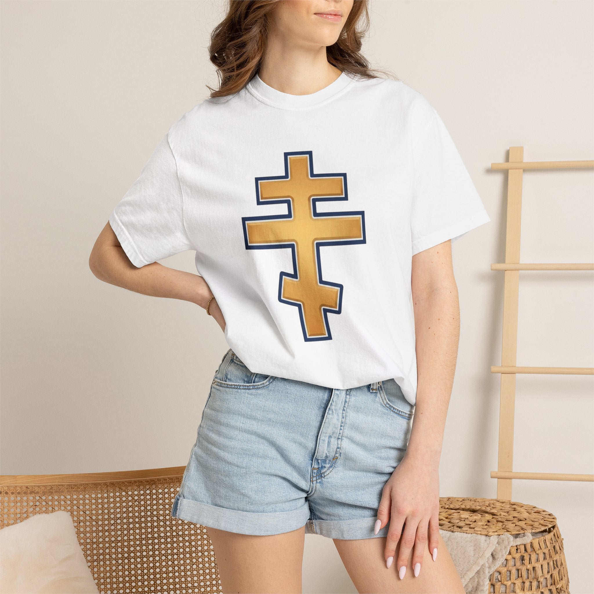 Cypriot Orthodox Cross design on a heavyweight garment-dyed t-shirt