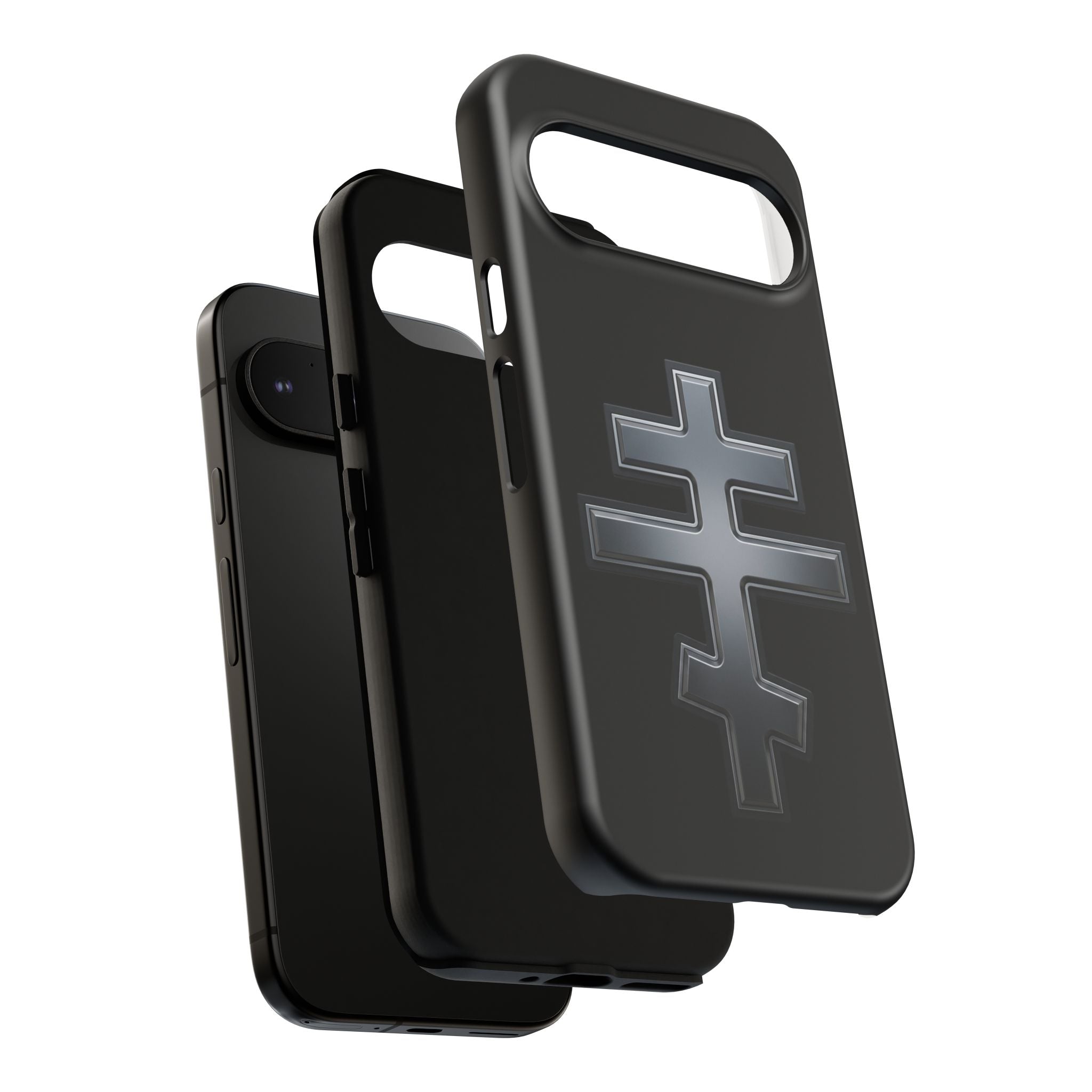 Classic black classic Orthodox cross design on a matte phone case — additional view 8