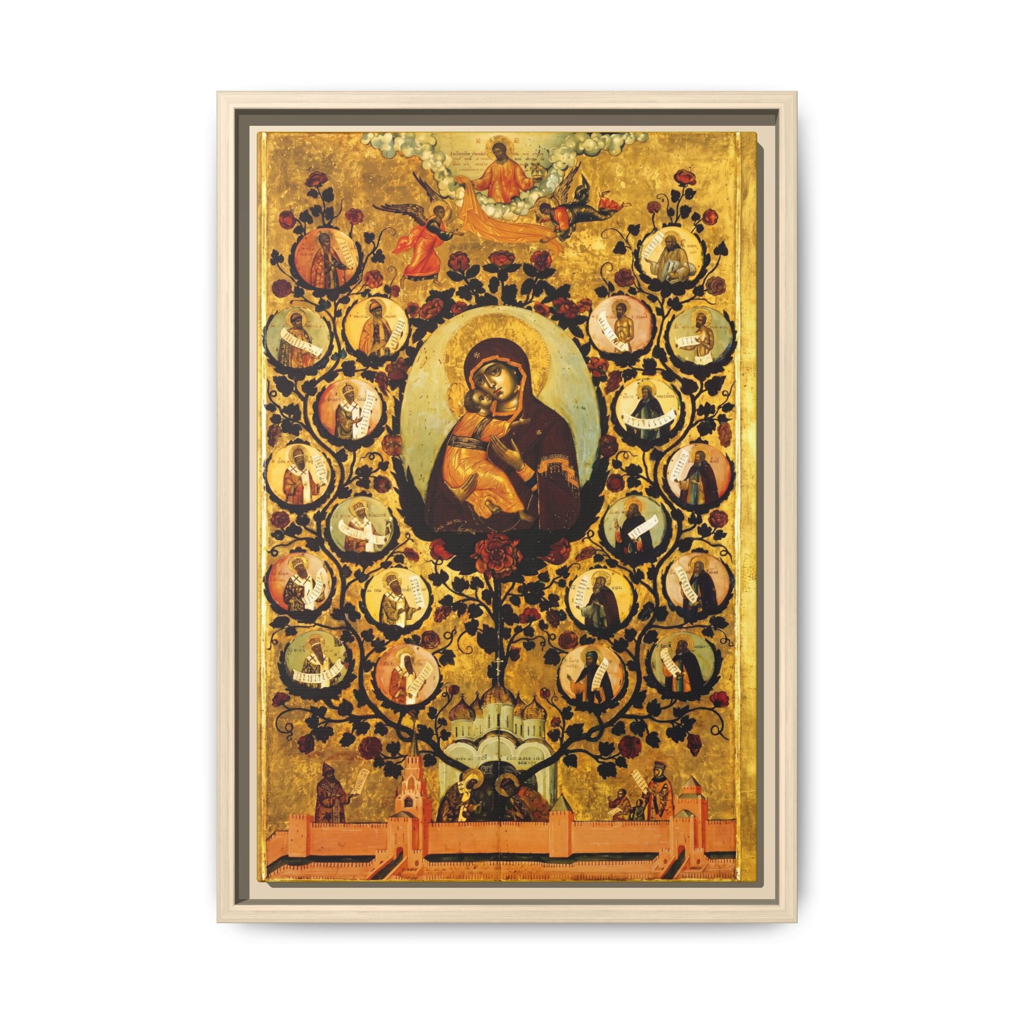 Theotokos Joy of All Who Sorrow Framed Canvas Icon