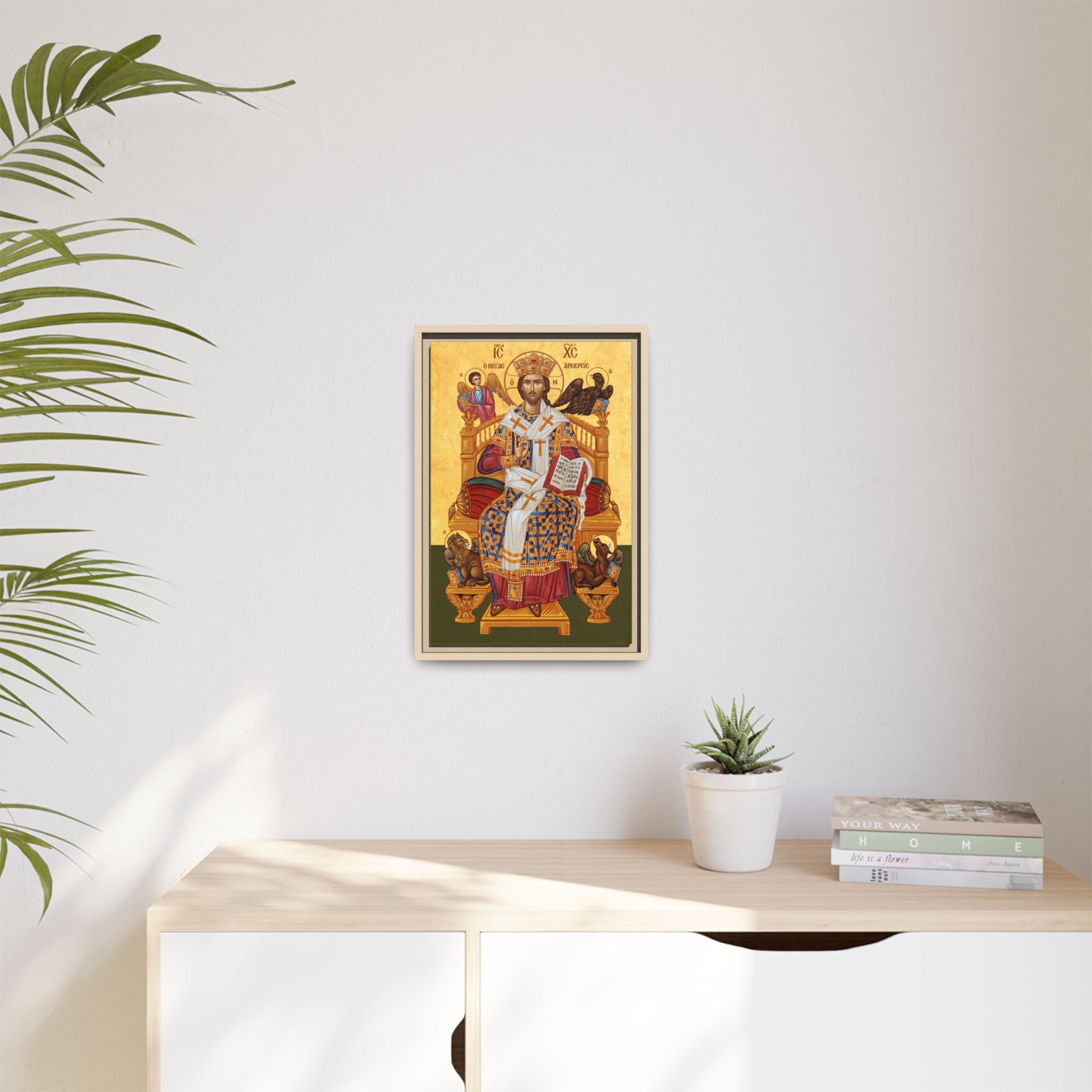 Christ Enthroned the Great High Priest Framed Canvas Icon