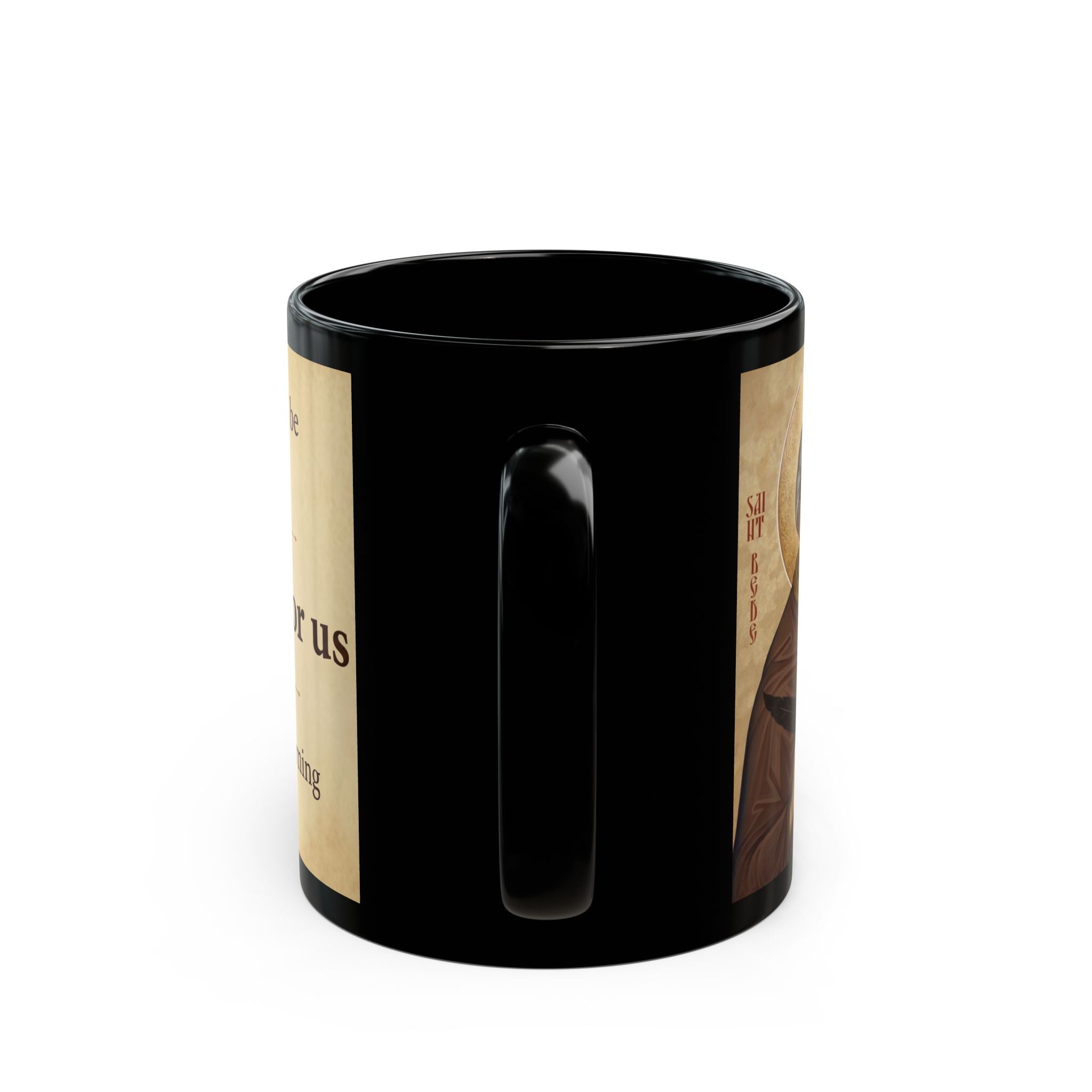 Saint Bede the Venerable Black Coffee Mug