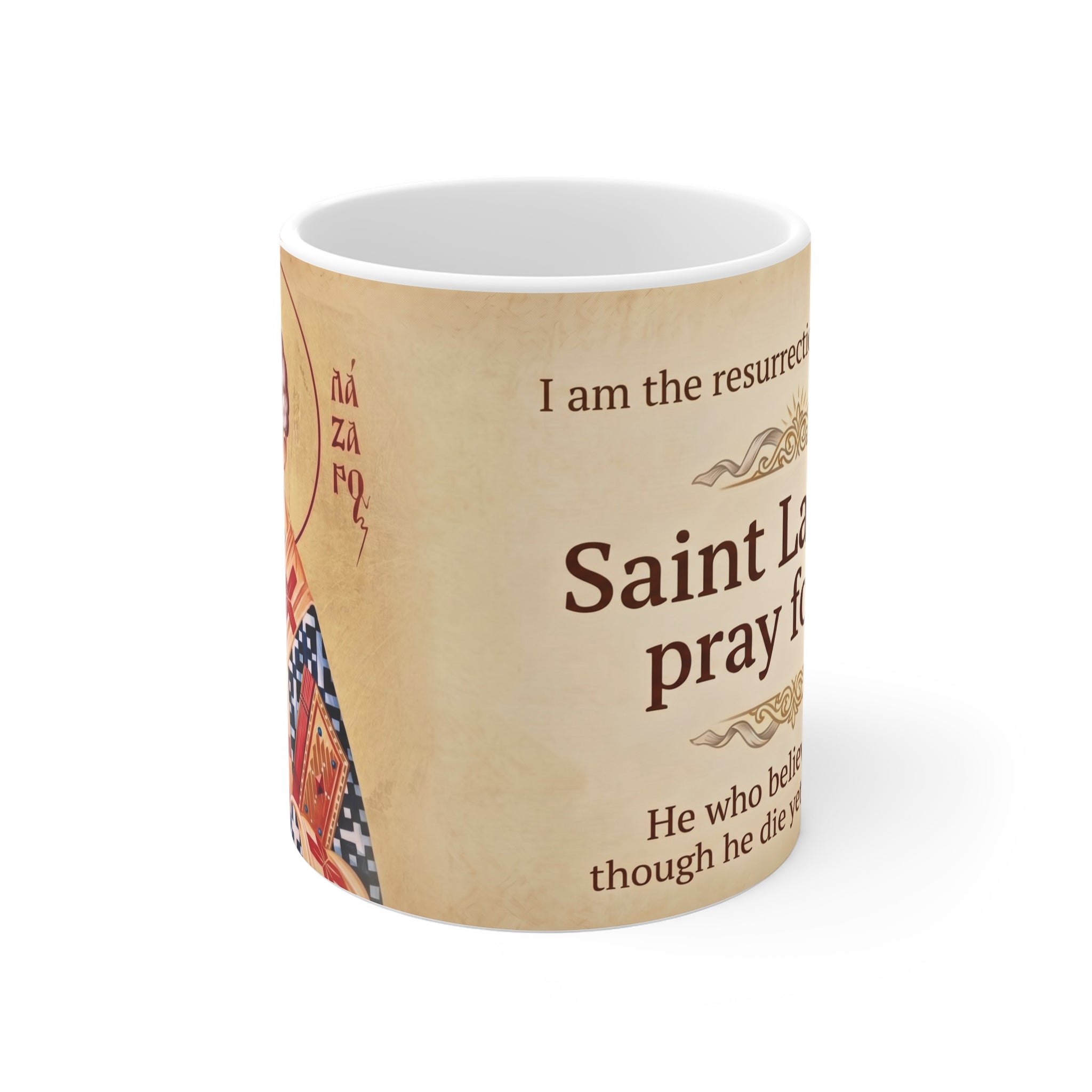 Saint Lazarus the Friend of Christ White Coffee Mug