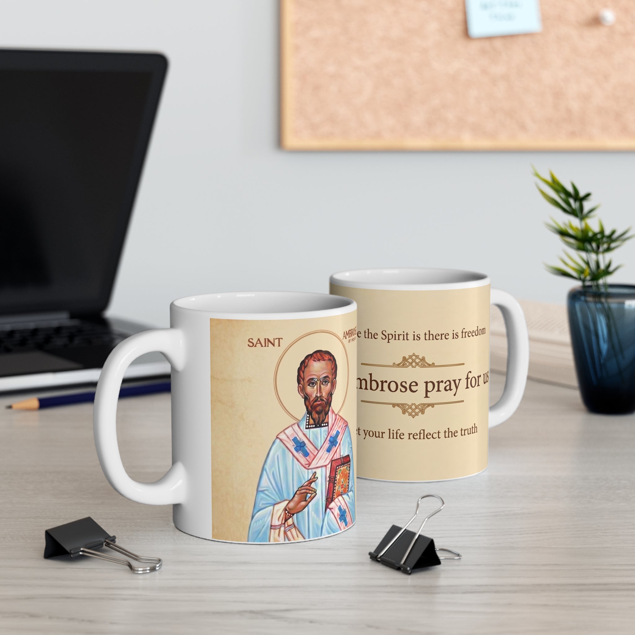Saint Ambrose of Milan Orthodox Christian Coffee Mug — Christian Gift Idea