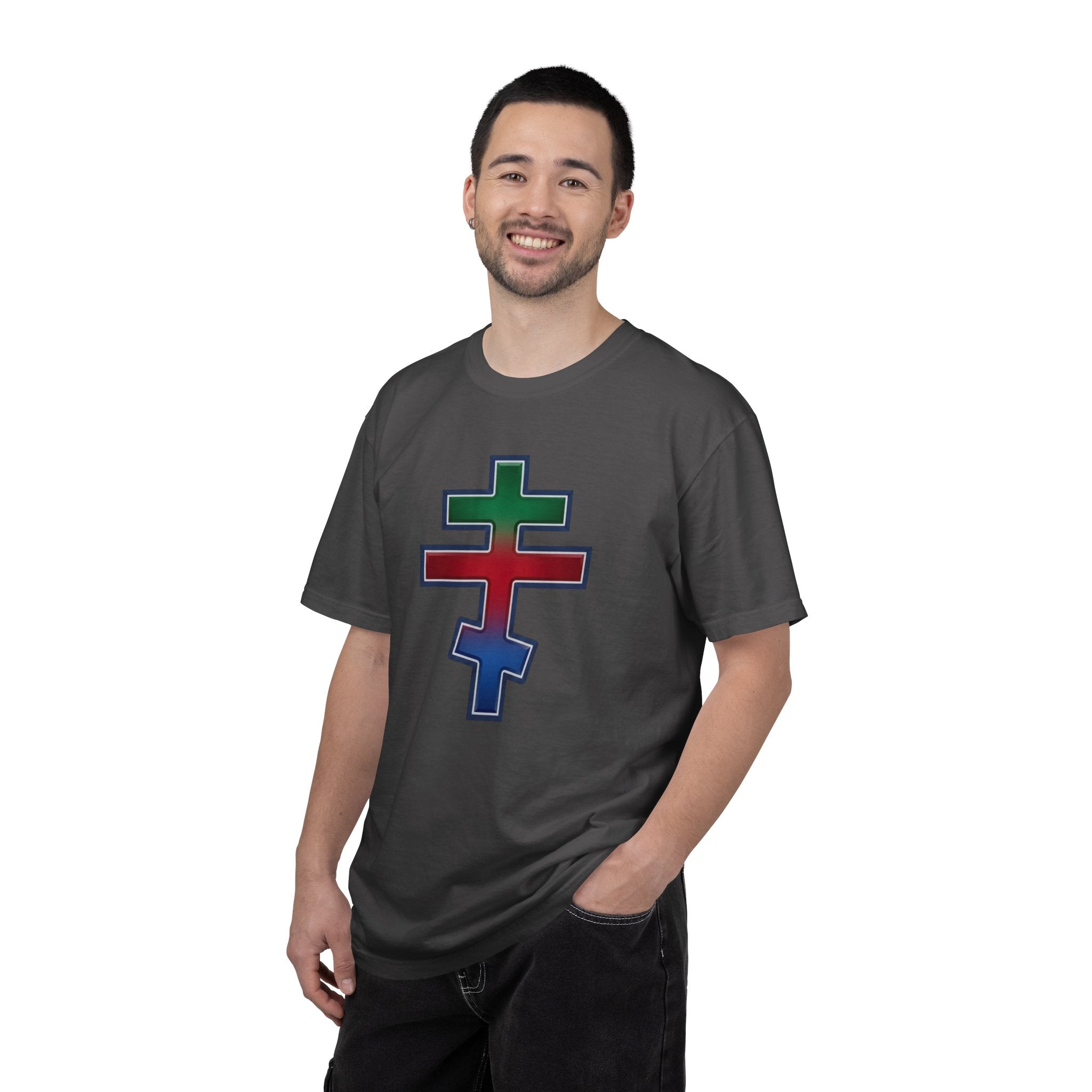 Eritrean Orthodox Cross design on a heavyweight garment-dyed t-shirt