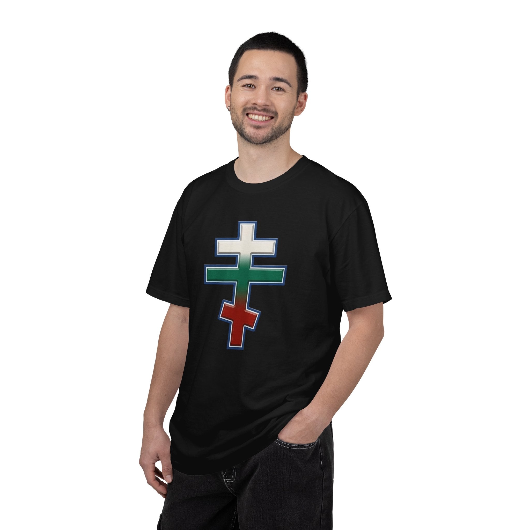 Bulgarian Orthodox Cross design on a heavyweight garment-dyed t-shirt