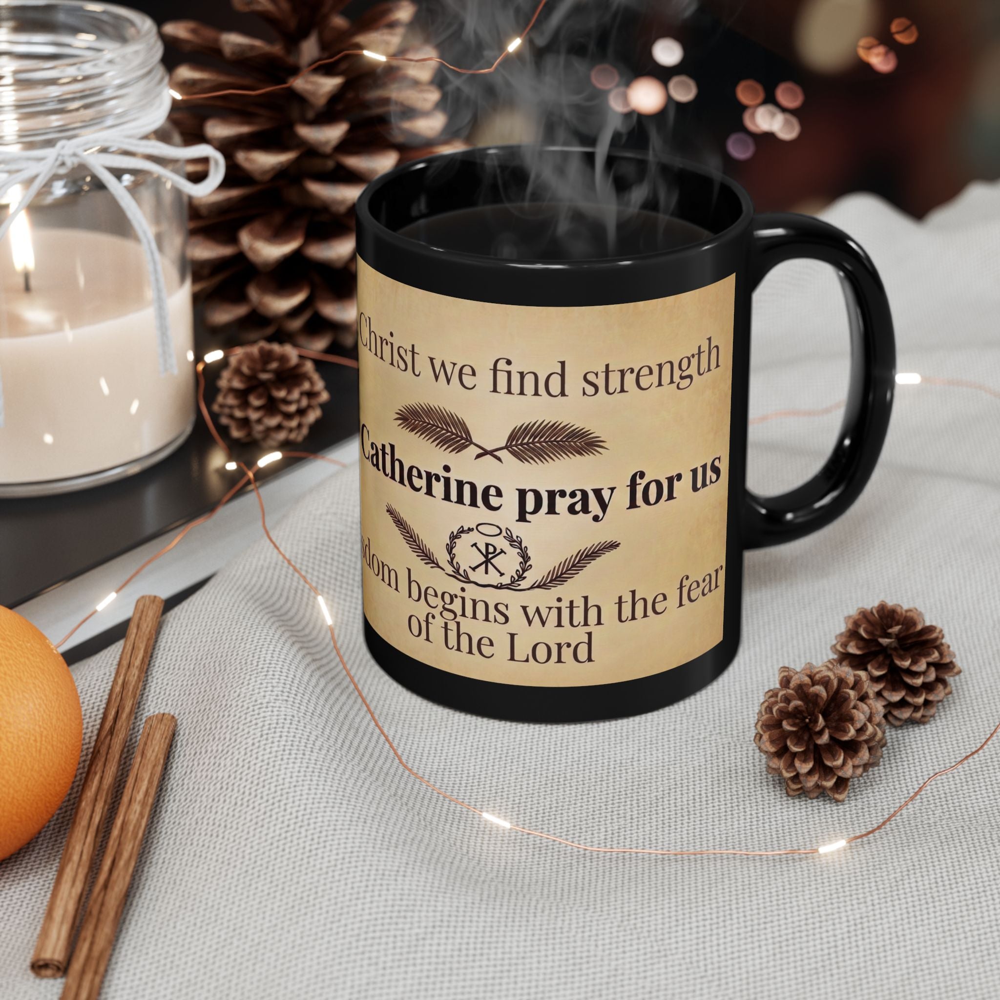 Saint Catherine of Alexandria Orthodox Christian Black Coffee Mug — Orthodox Coffee Mug