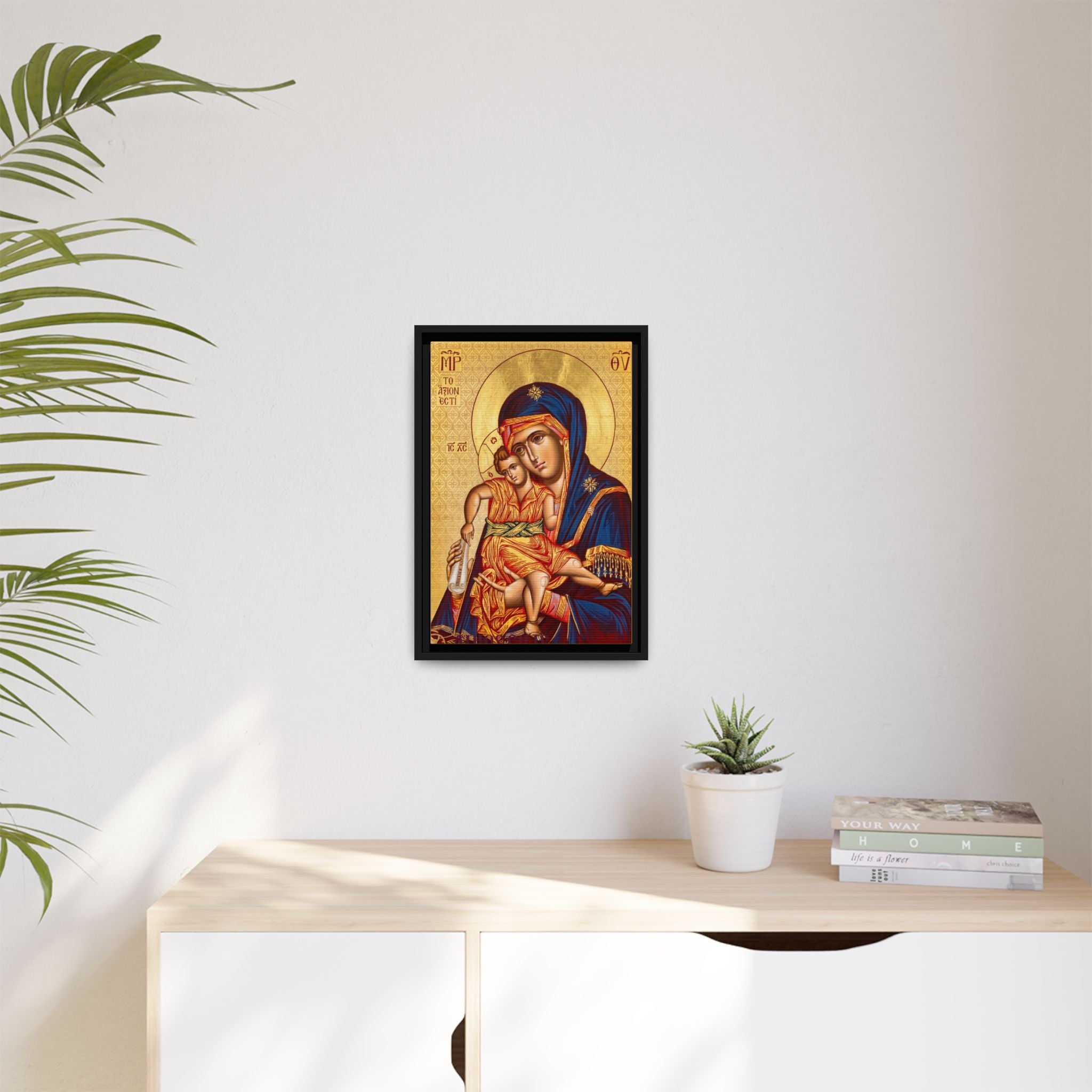 Axion Estin Theotokos Mount Athos Framed Canvas Icon