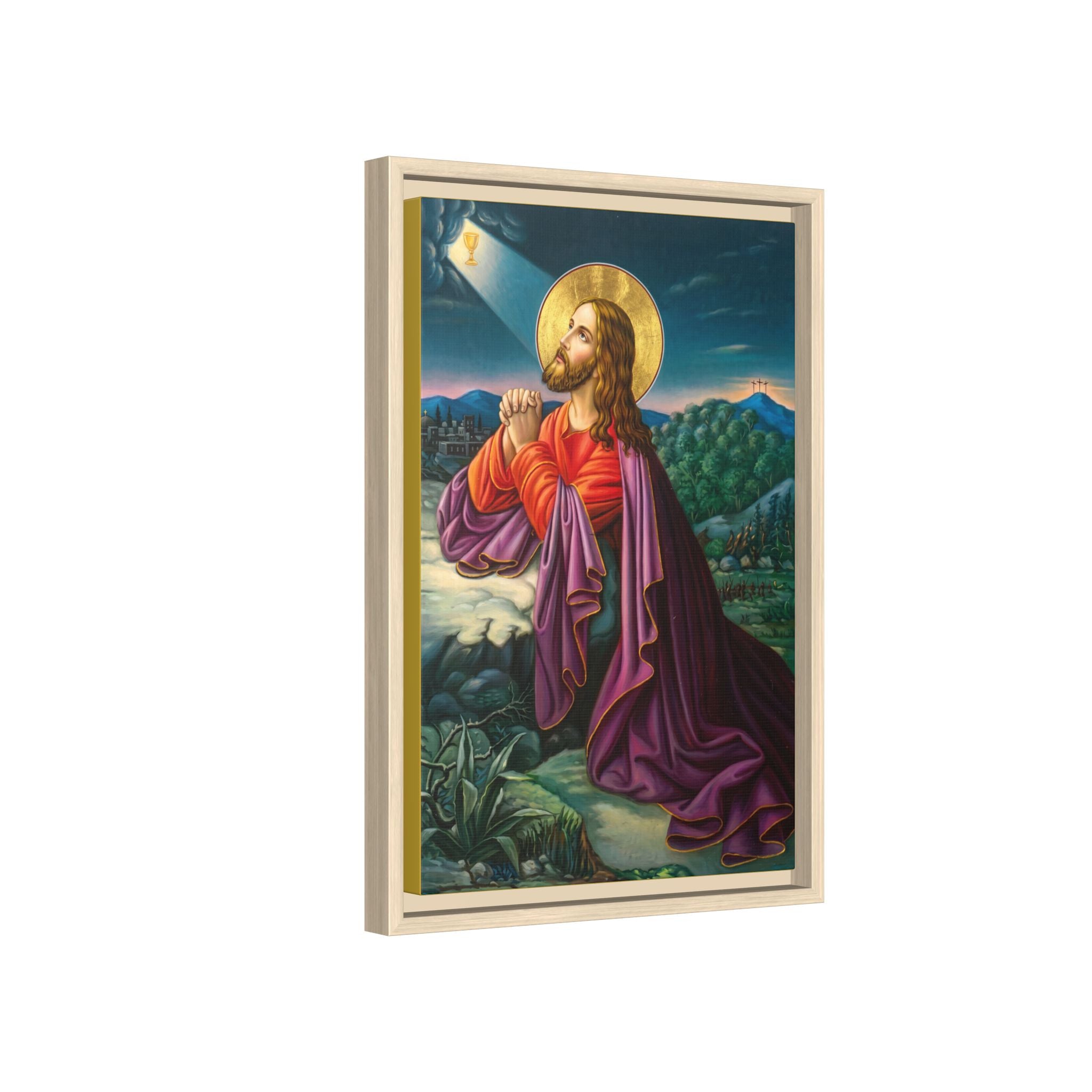 Jesus Christ Prayer Framed Canvas Icon