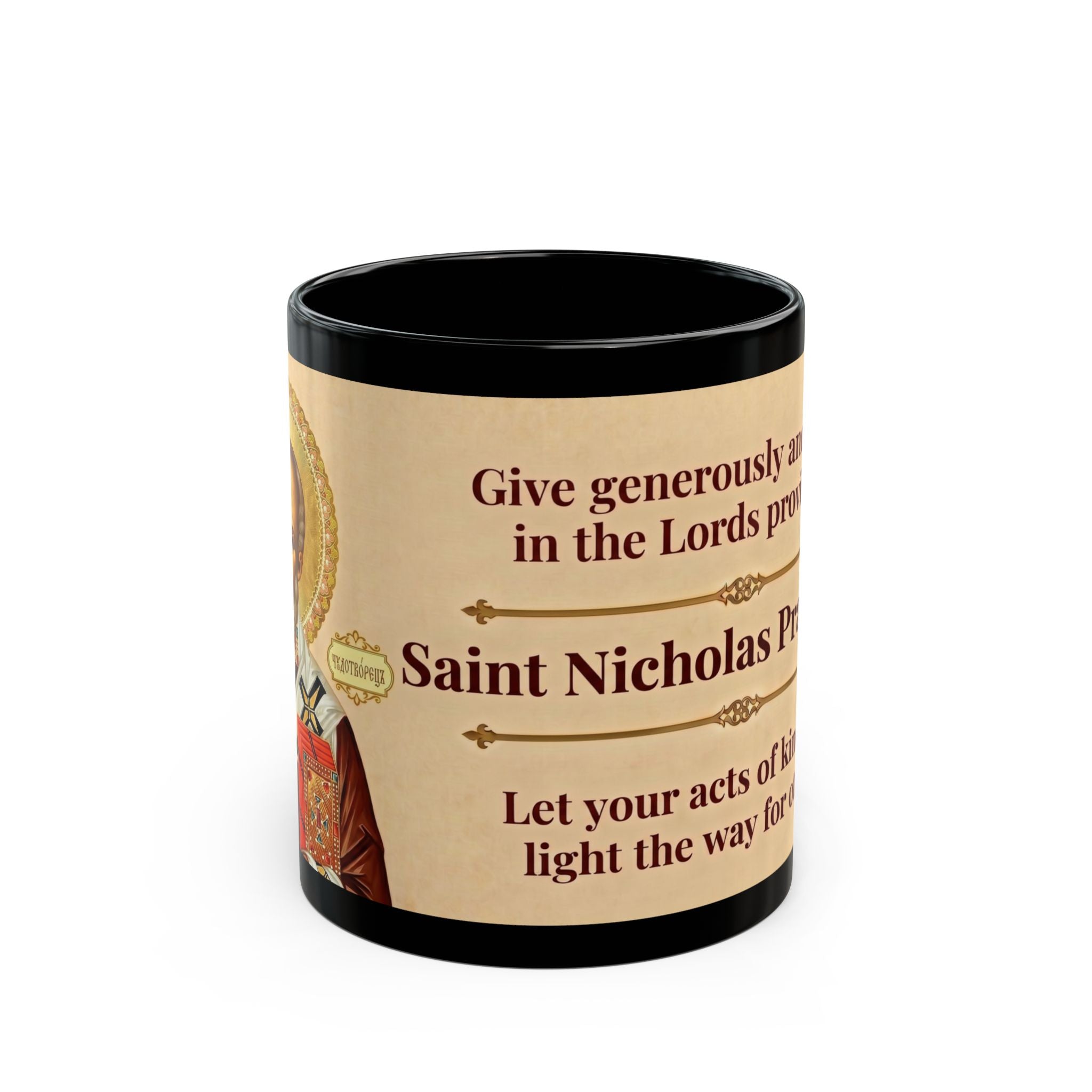 Saint Nicholas Orthodox Christian Black Coffee Mug — Orthodox Christian Mug