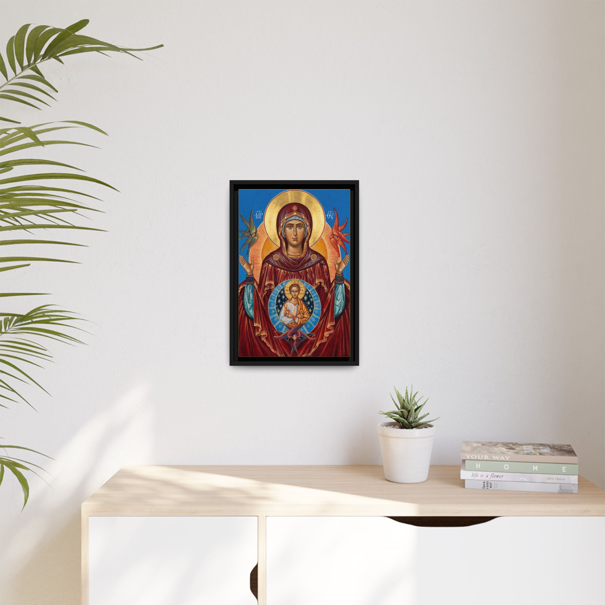 Theotokos Our Lady of the Sign Framed Canvas Icon