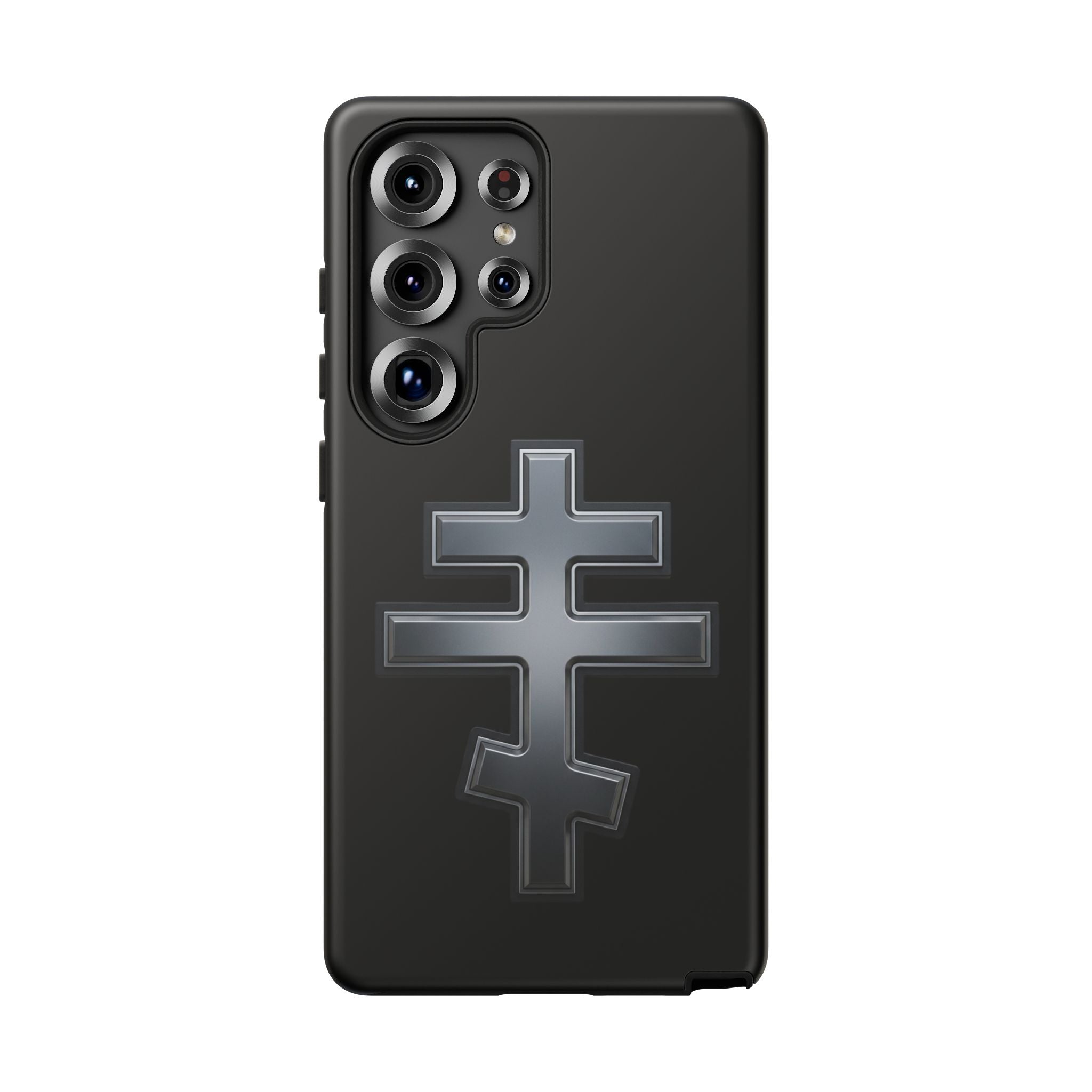 Classic black classic Orthodox cross design on a matte phone case — additional view 3