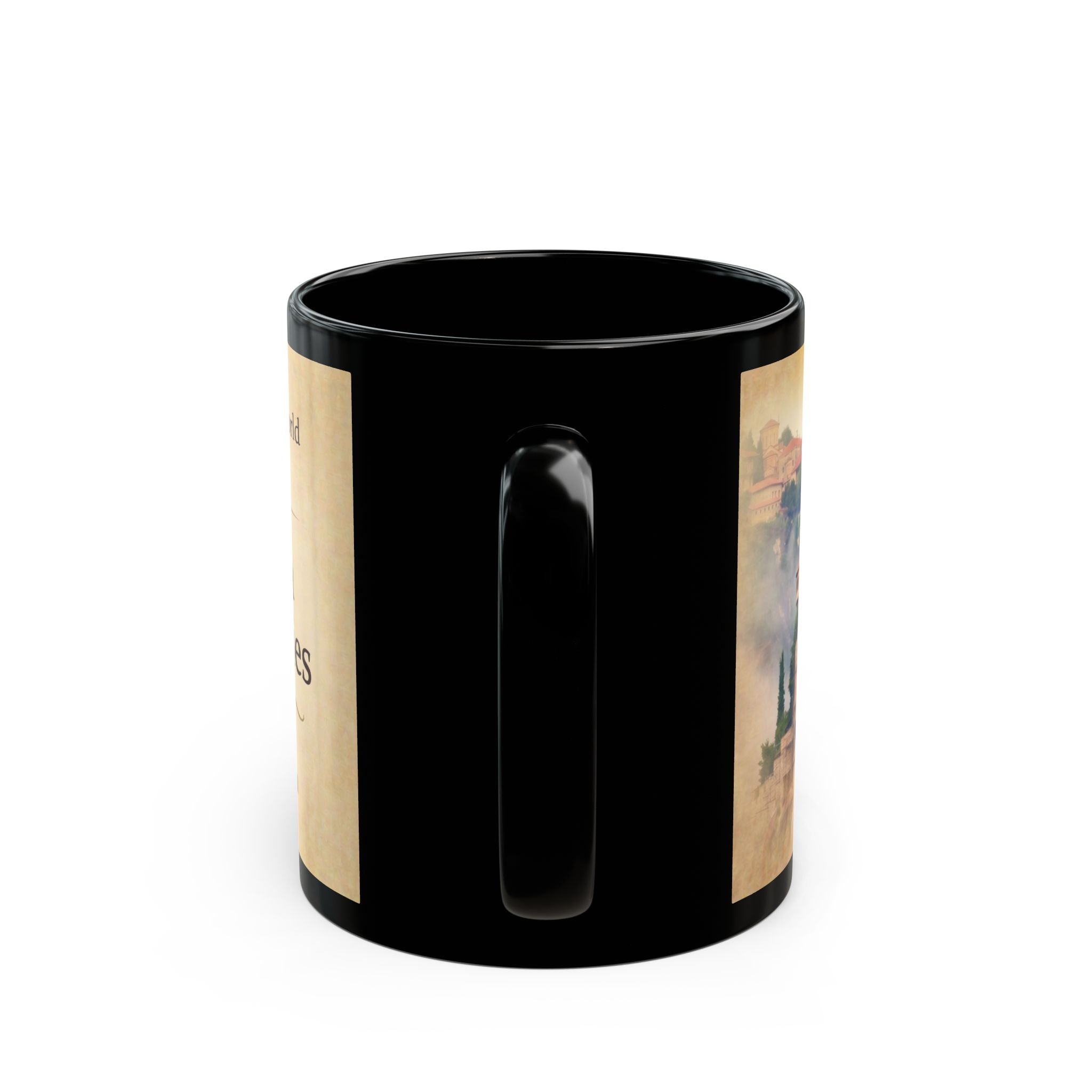 Meteora Monasteries Orthodox Christian Black Coffee Mug — Orthodox Faith Gift