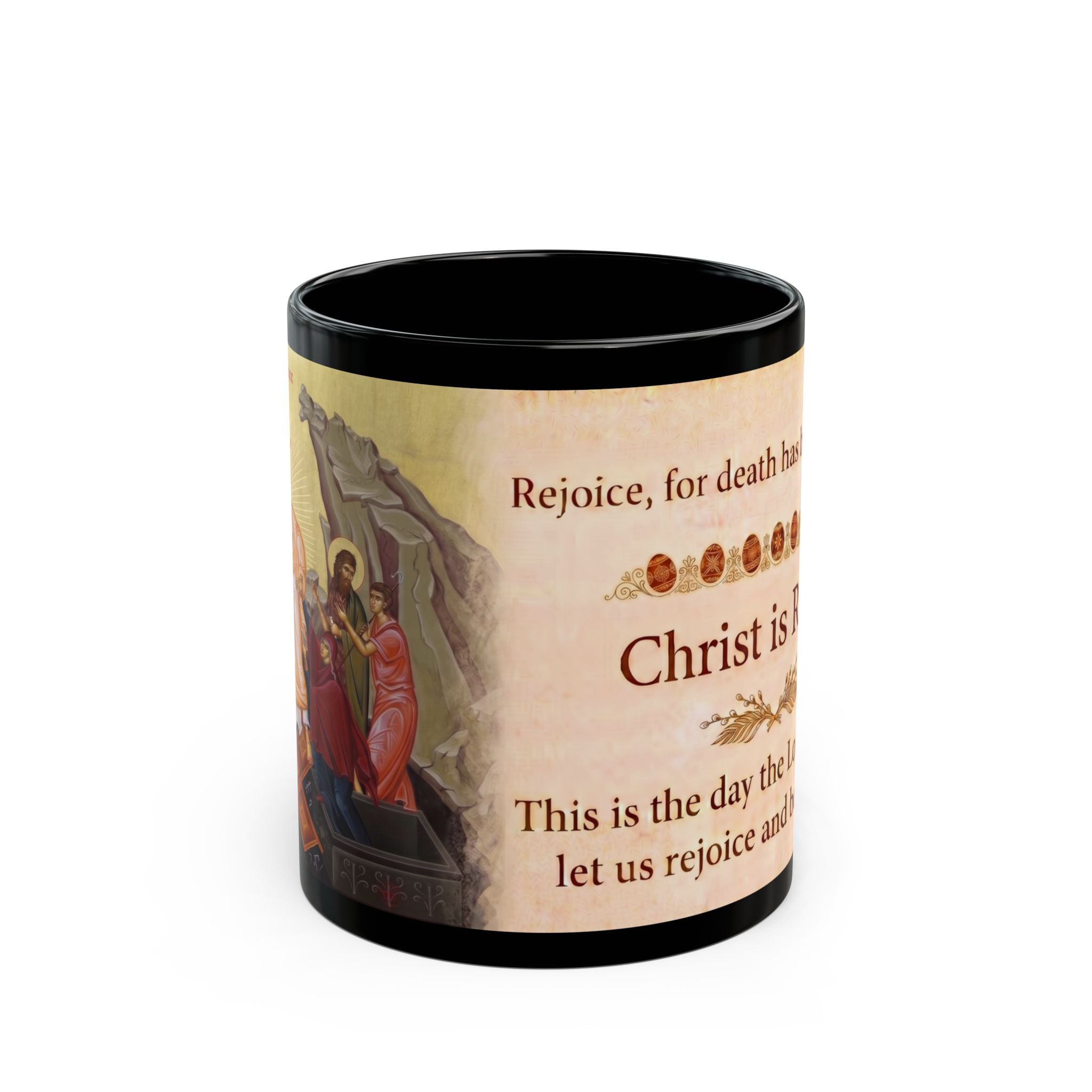 Holy Pascha Orthodox Christian Black Coffee Mug — Orthodox Christian Mug