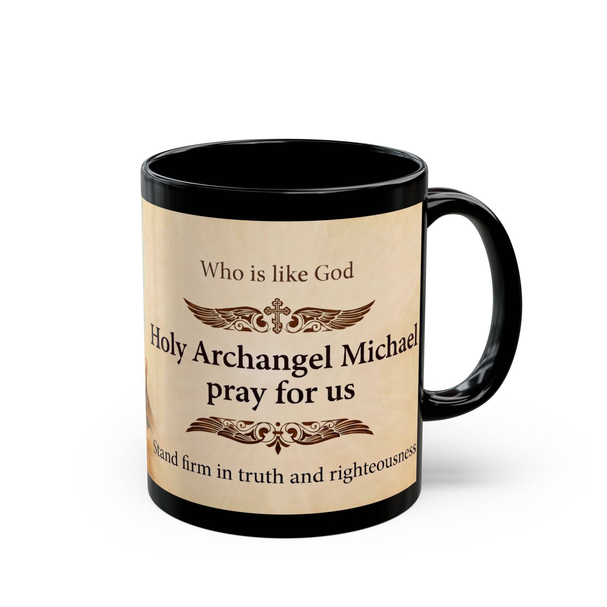 Archangel Michael Orthodox Christian Black Coffee Mug — Christian Coffee Mug