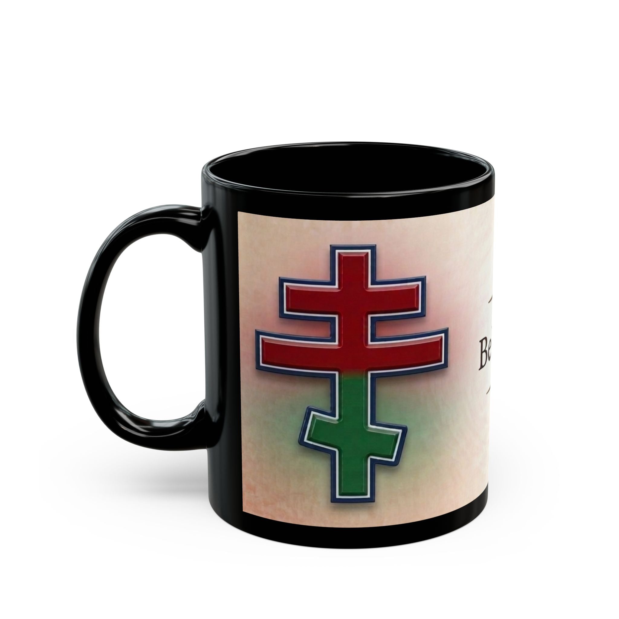 Belarusian Orthodox Christian Black Coffee Mug — Orthodox Christian Gift