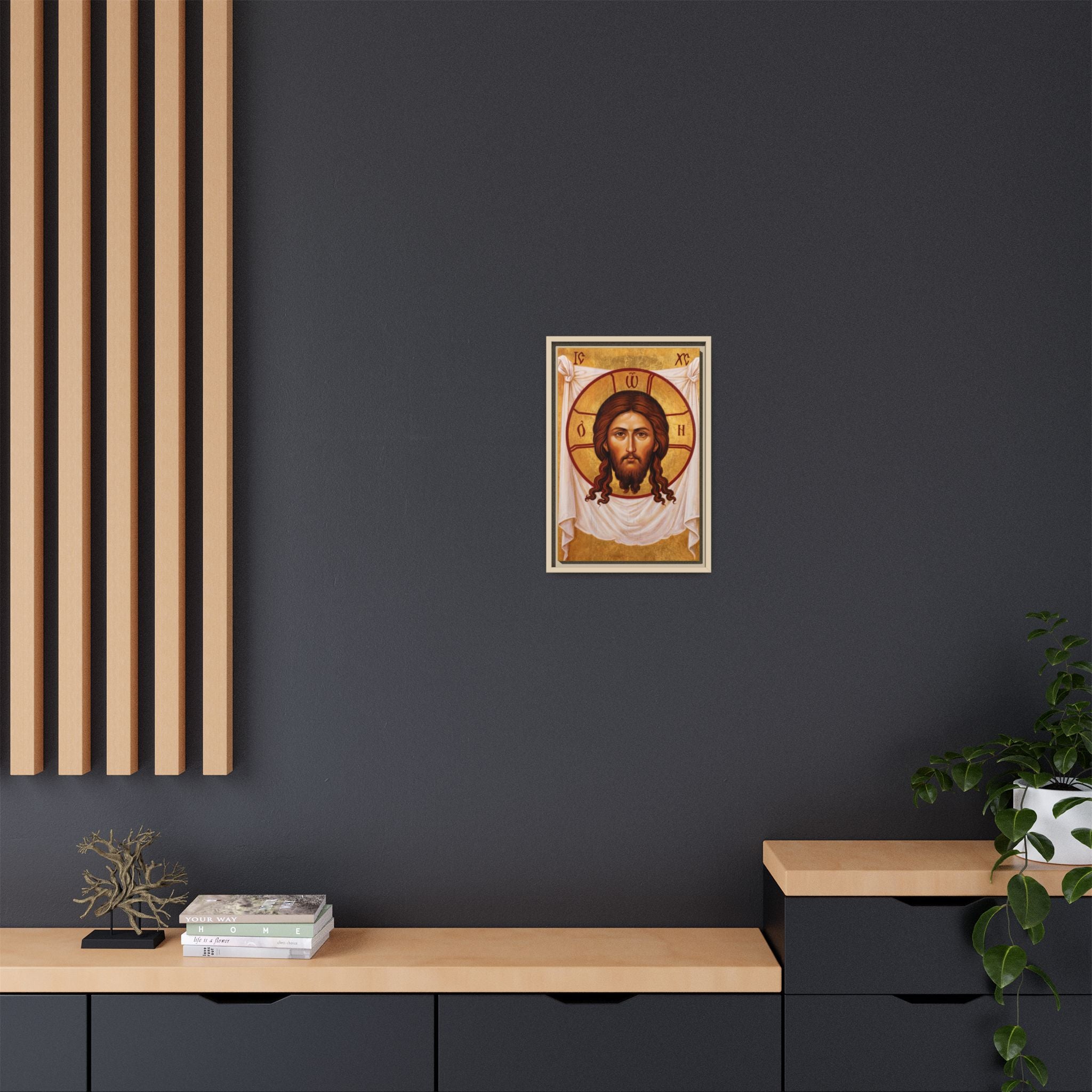 Saviour Not Made By Hands Framed Canvas Icon